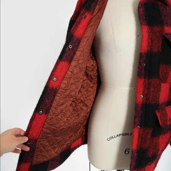 NWOT Banana Republic buffalo plaid wool coat S - Picture 4 of 7